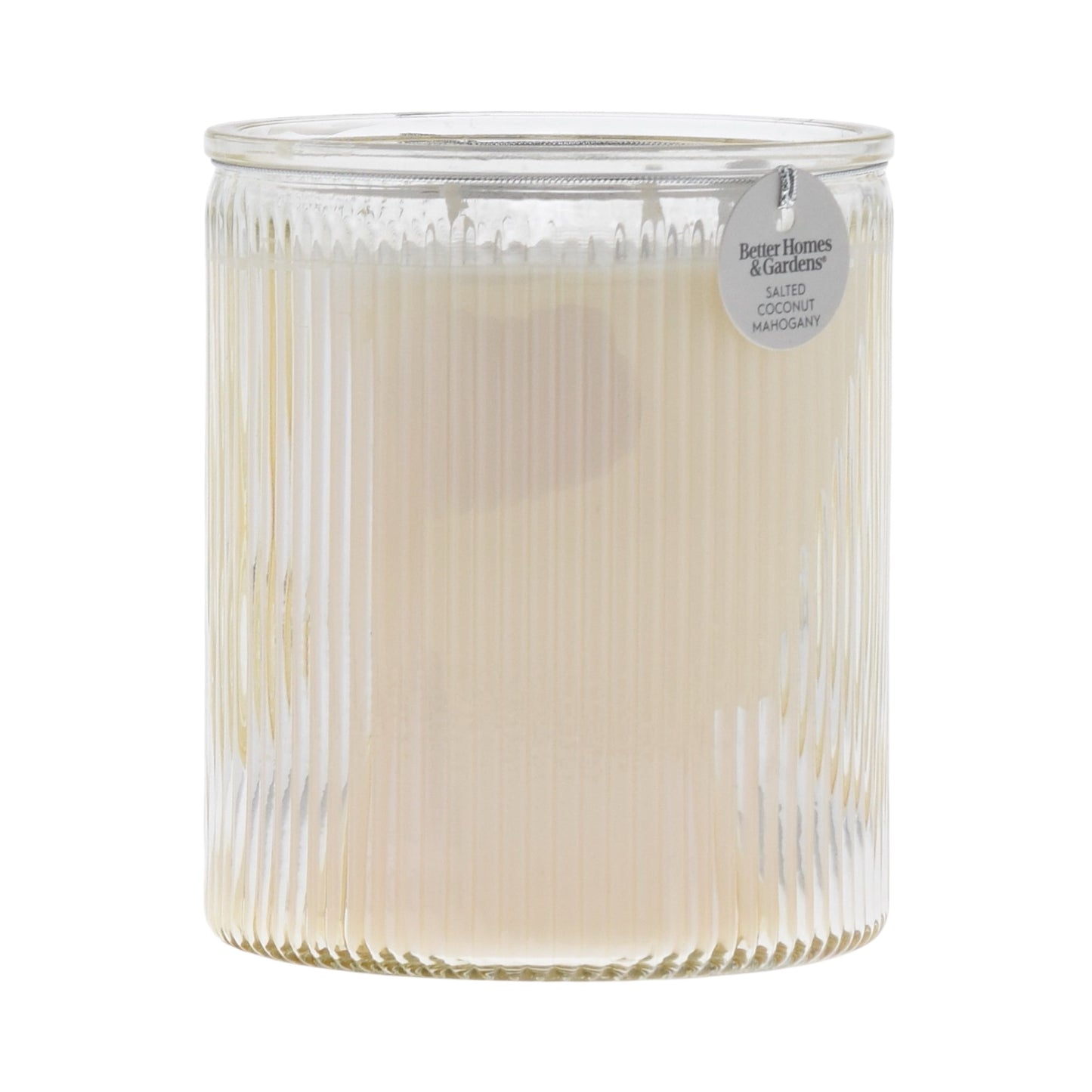 Salted Coconut and Mahogany Scented 2-Wick 17.1Oz Ribbed Jar Candle