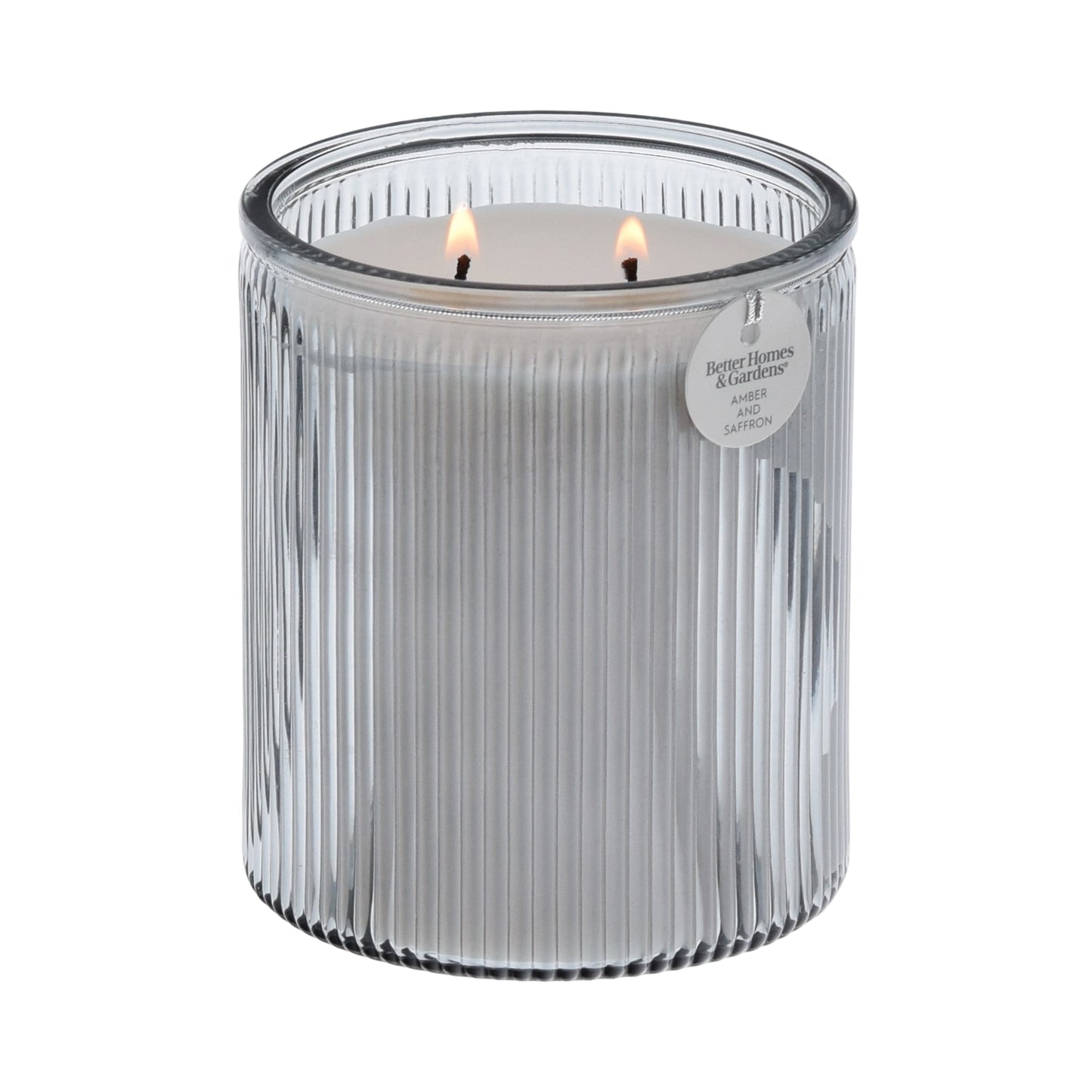 Salted Coconut and Mahogany Scented 2-Wick 17.1Oz Ribbed Jar Candle