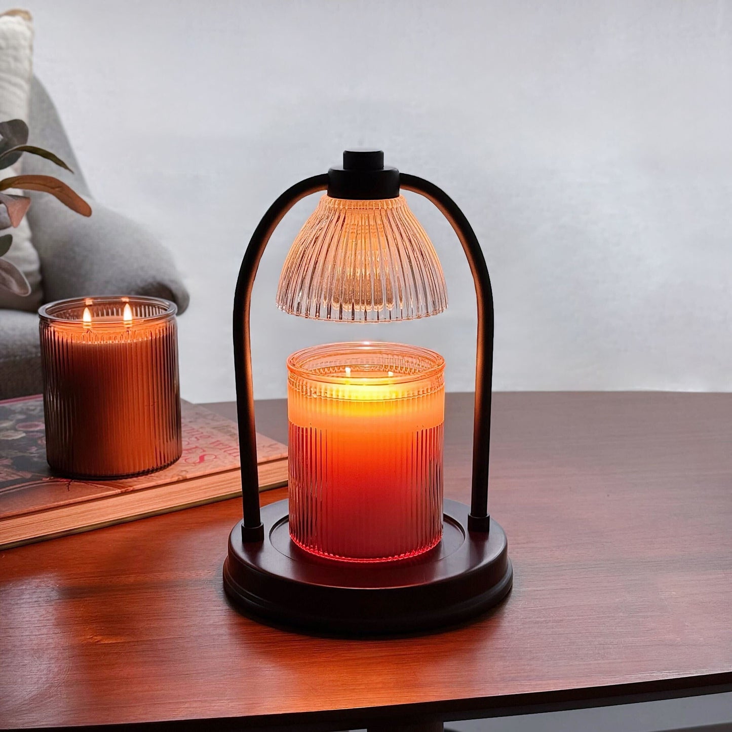 Salted Coconut and Mahogany Scented 2-Wick 17.1Oz Ribbed Jar Candle