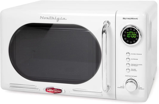 Retro 0.7 Cu. Ft. 700-Watt Countertop Microwave Oven, White