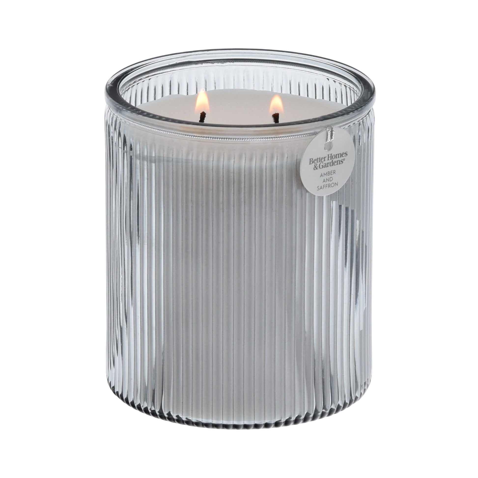 Salted Coconut and Mahogany Scented 2-Wick 17.1Oz Ribbed Jar Candle