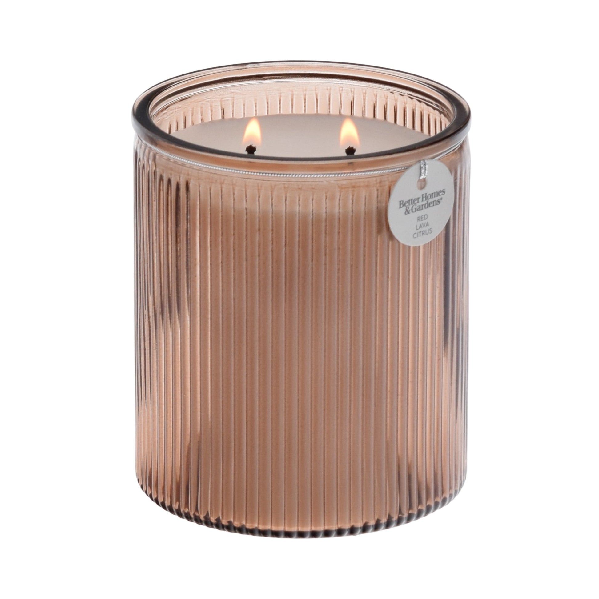 Salted Coconut and Mahogany Scented 2-Wick 17.1Oz Ribbed Jar Candle