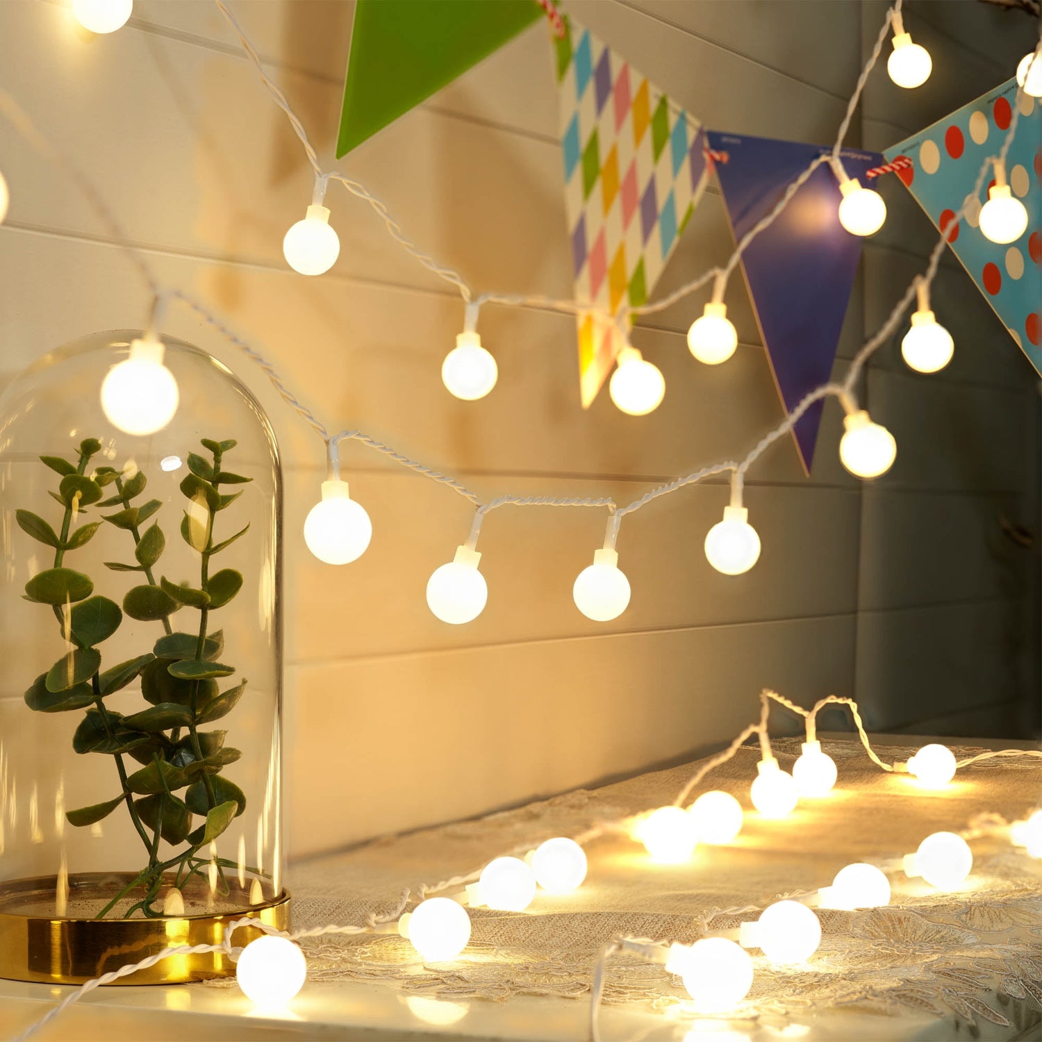 Indoor 50-Count LED Globe Lights