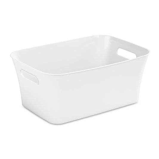 Medium Plastic Storage Bin, White