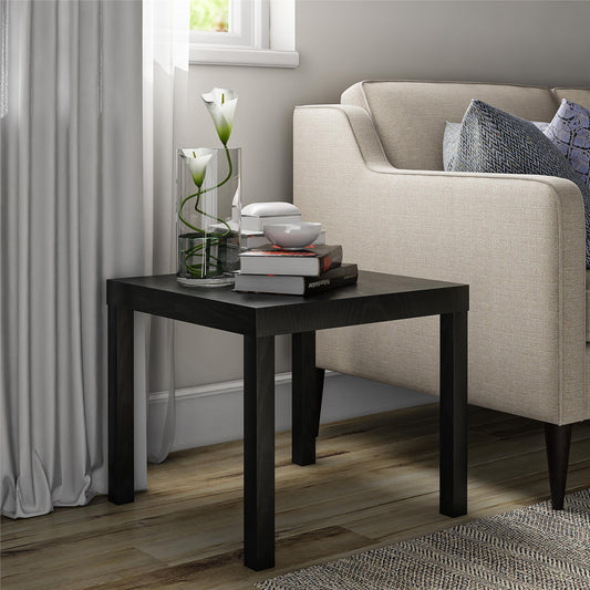 (4 Pack)  Parsons End Table, Black Oak